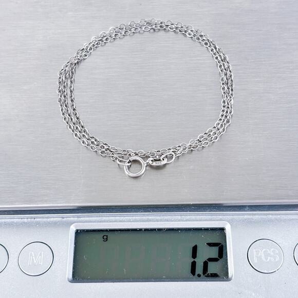 Vintage Sterling Silver 925 0.8mm Cable Chain Necklace 18" - Picture 3 of 3